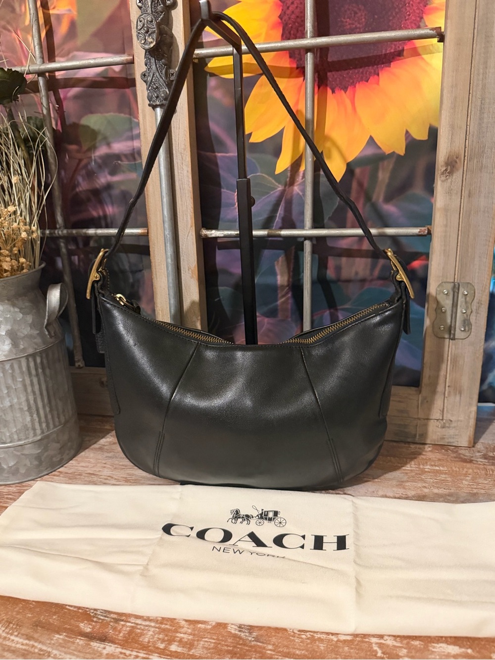 Coach Vintage Fortune Cookie Crescent Hobo Shoulder Bag